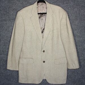 Robert‎ Stock Signature Blazer Jacket Mens 44R 100% Silk Sandy 6297 2 Buttons